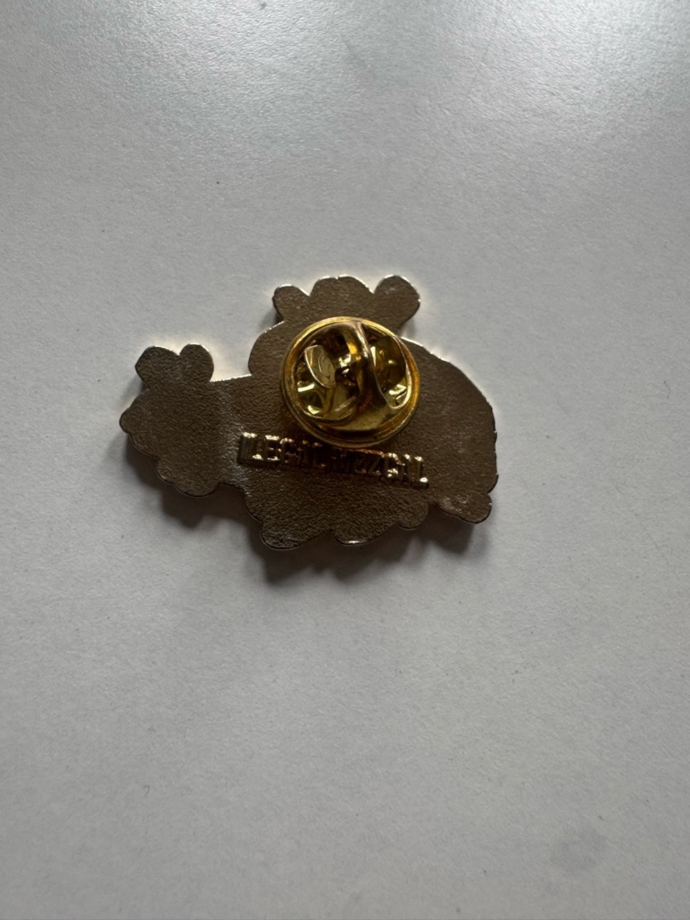 Gold-tone Rabbit Enamel Pin - Double Bunny Design - Picture 2 of 2